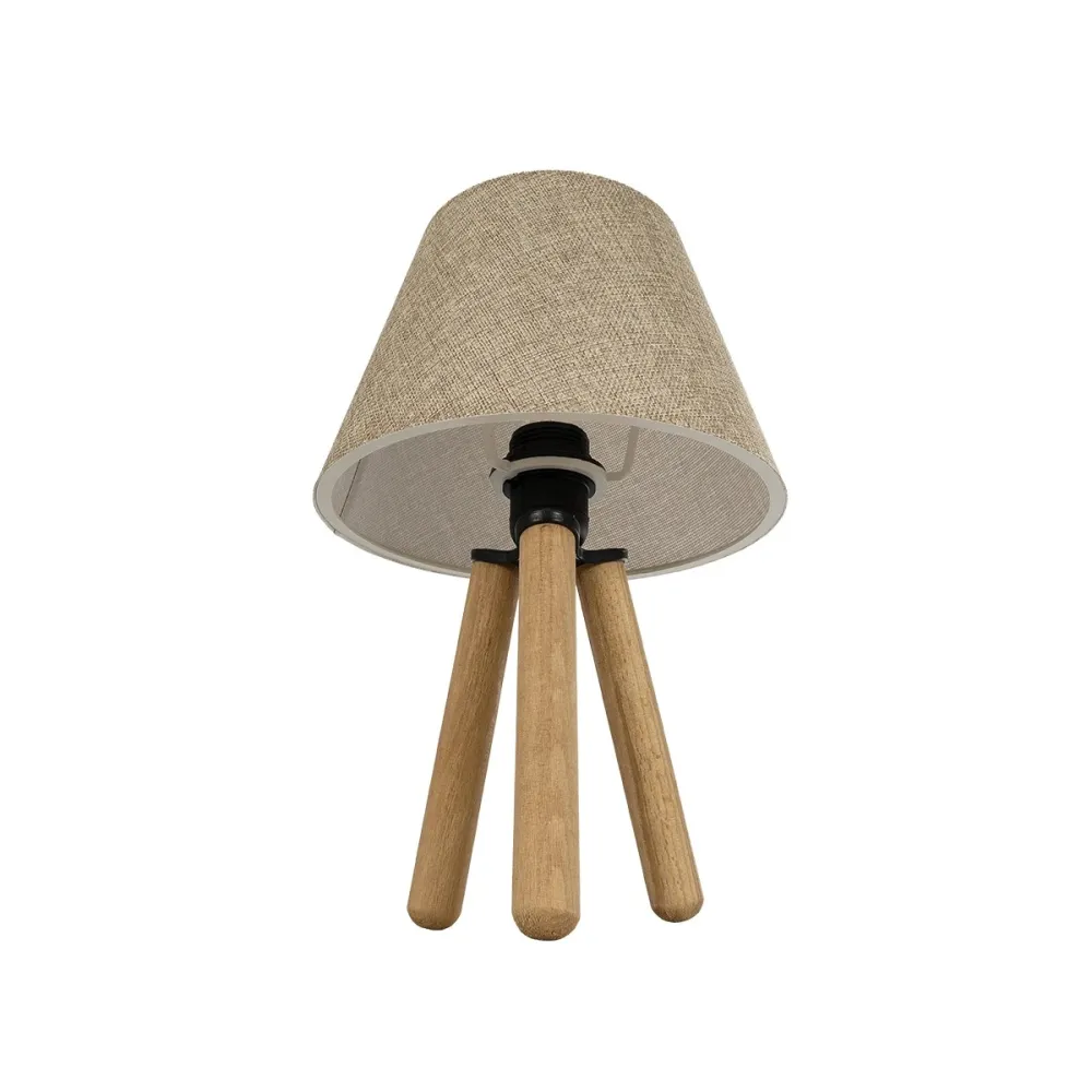 GLOBOSTAR® CAP 204-0067 Μοντέρνο Επιτραπέζιο Φωτιστικό Πορτατίφ με Ντουί 1 x E27 AC 220-240V IP20 - Καφέ & Μπεζ - Μ22 x Π22 x Υ33cm