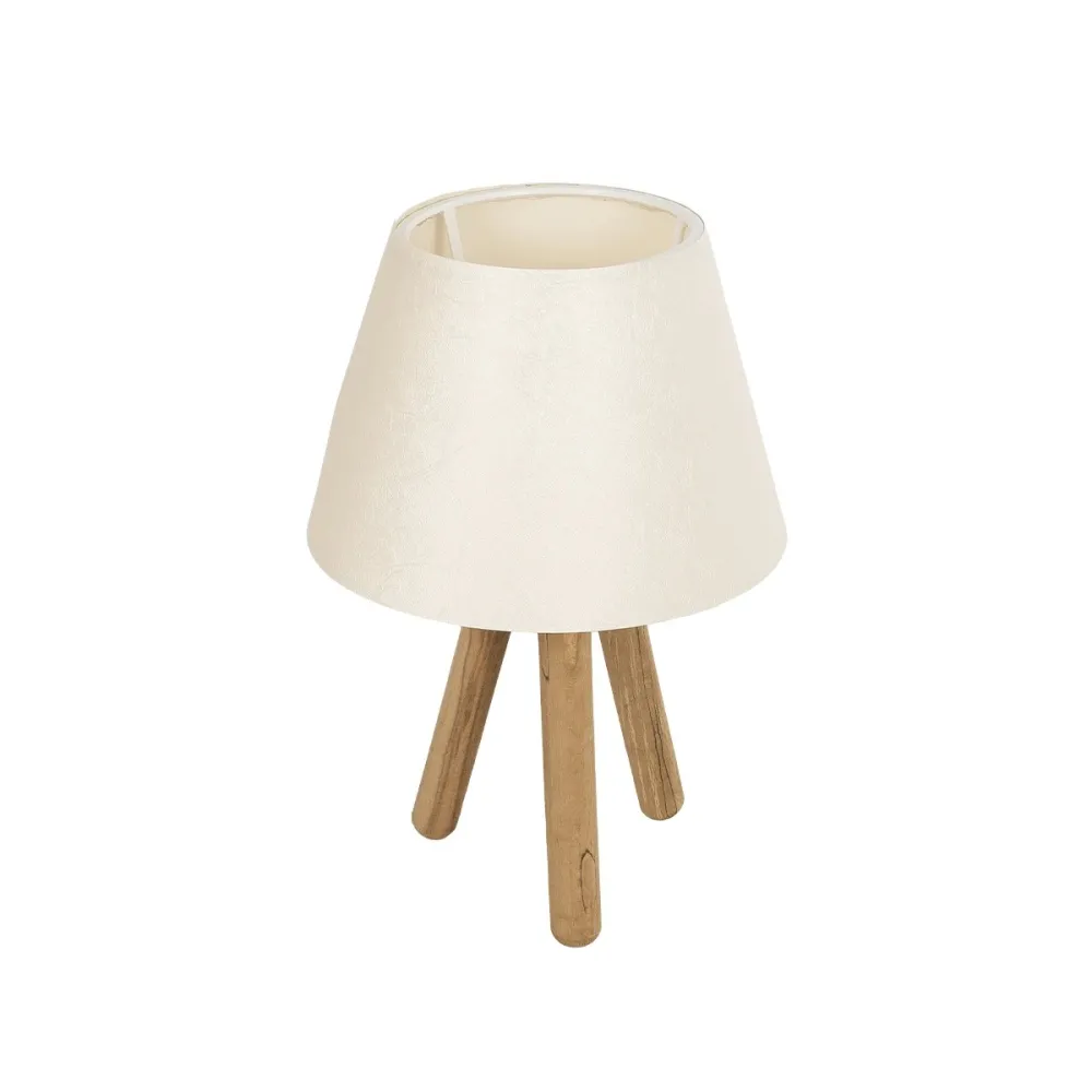 GLOBOSTAR® CAP 204-0069 Μοντέρνο Επιτραπέζιο Φωτιστικό Πορτατίφ με Ντουί 1 x E27 AC 220-240V IP20 - Καφέ & Λευκό - Μ22 x Π22 x Υ33cm