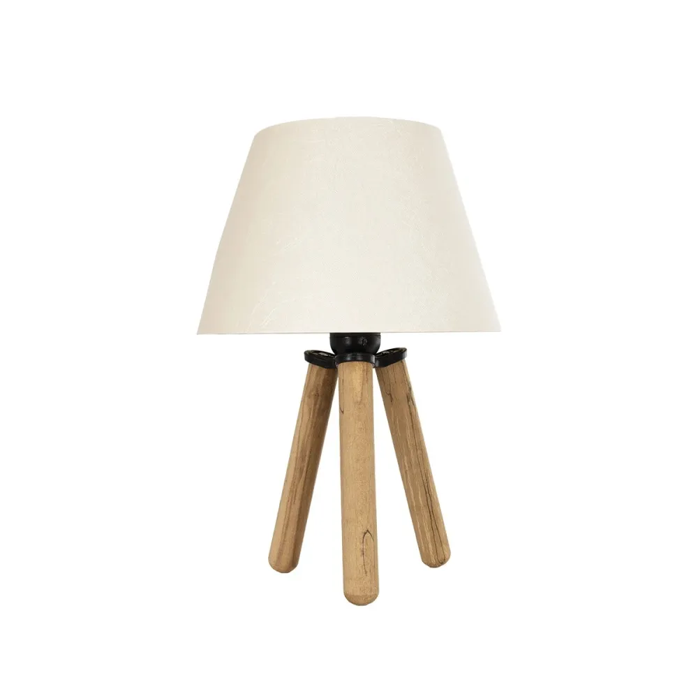 GLOBOSTAR® CAP 204-0069 Μοντέρνο Επιτραπέζιο Φωτιστικό Πορτατίφ με Ντουί 1 x E27 AC 220-240V IP20 - Καφέ & Λευκό - Μ22 x Π22 x Υ33cm