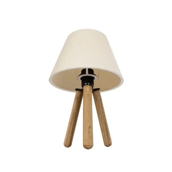 GLOBOSTAR® CAP 204-0069 Μοντέρνο Επιτραπέζιο Φωτιστικό Πορτατίφ με Ντουί 1 x E27 AC 220-240V IP20 - Καφέ & Λευκό - Μ22 x Π22 x Υ33cm