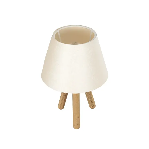 GLOBOSTAR® CAP 204-0069 Μοντέρνο Επιτραπέζιο Φωτιστικό Πορτατίφ με Ντουί 1 x E27 AC 220-240V IP20 - Καφέ & Λευκό - Μ22 x Π22 x Υ33cm