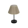 GLOBOSTAR® LARA 204-0073 Μοντέρνο Επιτραπέζιο Φωτιστικό Πορτατίφ με Ντουί 1 x E27 AC 220-240V IP20 - Μαύρο & Μπεζ - Μ22 x Π22 x Υ34cm