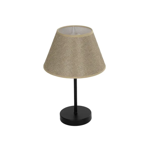 GLOBOSTAR® LARA 204-0073 Μοντέρνο Επιτραπέζιο Φωτιστικό Πορτατίφ με Ντουί 1 x E27 AC 220-240V IP20 - Μαύρο & Μπεζ - Μ22 x Π22 x Υ34cm