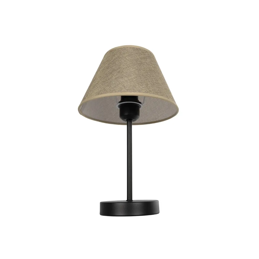 GLOBOSTAR® LARA 204-0073 Μοντέρνο Επιτραπέζιο Φωτιστικό Πορτατίφ με Ντουί 1 x E27 AC 220-240V IP20 - Μαύρο & Μπεζ - Μ22 x Π22 x Υ34cm