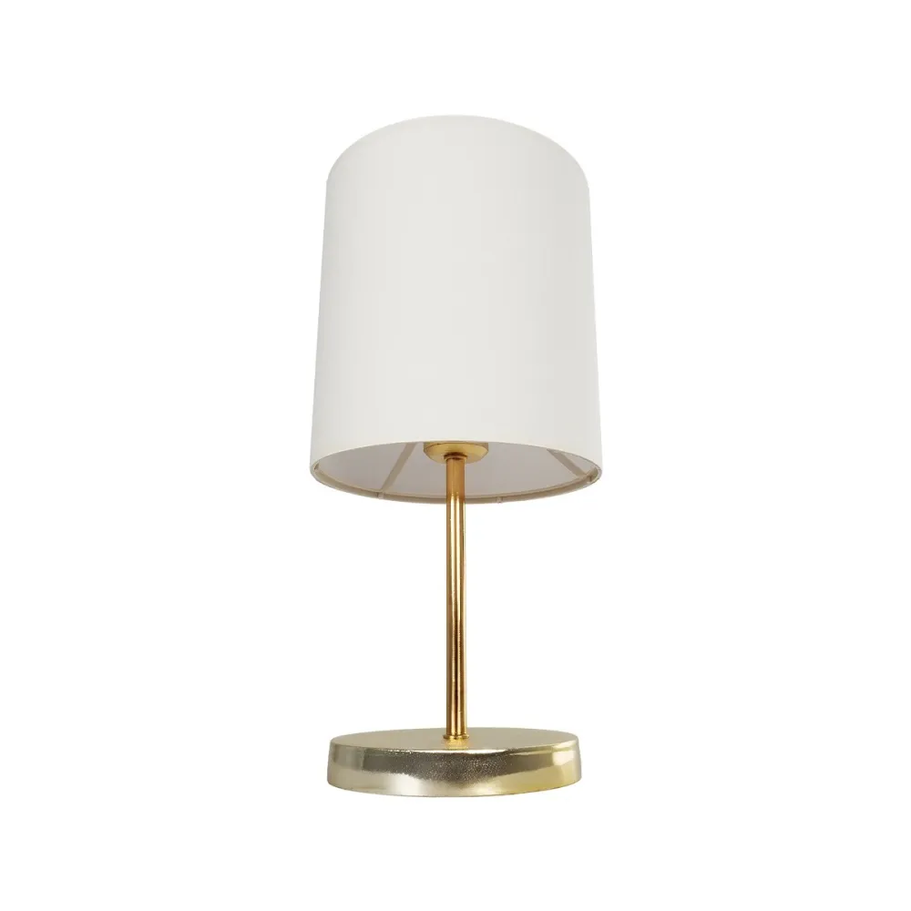 GLOBOSTAR® GLOSSY 204-0078 Μοντέρνο Επιτραπέζιο Φωτιστικό Πορτατίφ με Ντουί 1 x E27 AC 220-240V IP20 - Χρυσό & Μπεζ - Μ19 x Π19 x Υ38cm