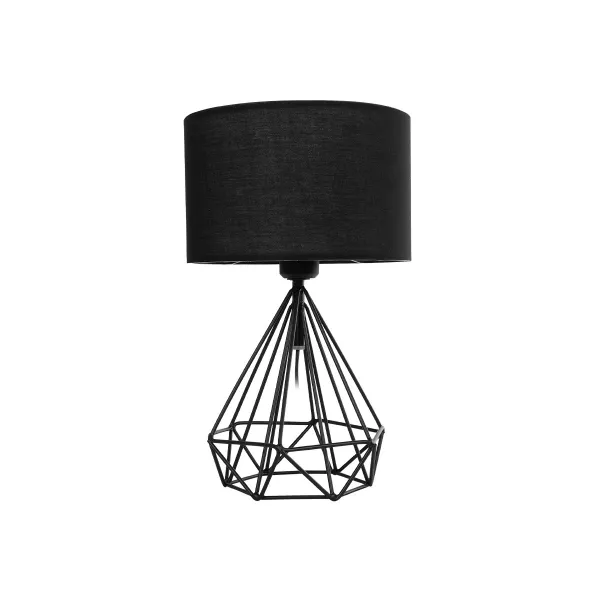 GLOBOSTAR® DIAMOND 204-0083 Μοντέρνο Επιτραπέζιο Φωτιστικό Πορτατίφ με Ντουί 1 x E27 AC 220-240V IP20 - Μαύρο - Μ24,5 x Π24,5 x Υ40cm