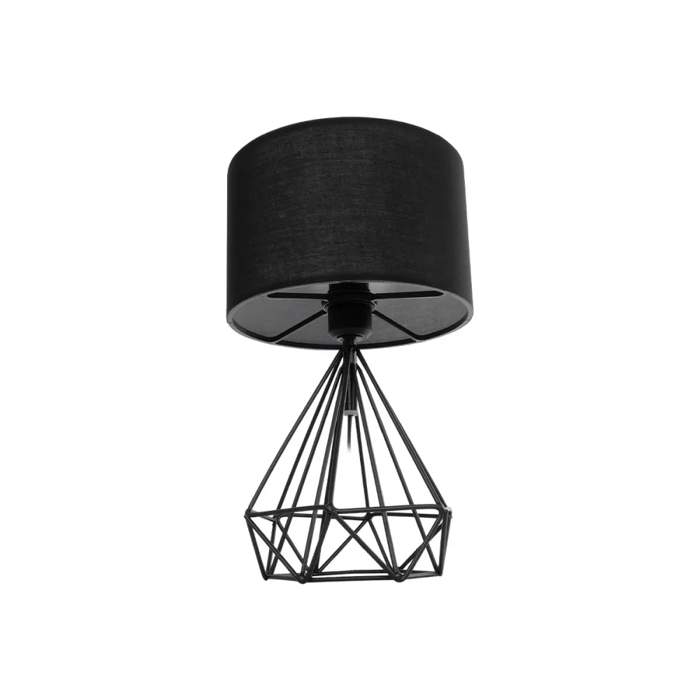 GLOBOSTAR® DIAMOND 204-0083 Μοντέρνο Επιτραπέζιο Φωτιστικό Πορτατίφ με Ντουί 1 x E27 AC 220-240V IP20 - Μαύρο - Μ24,5 x Π24,5 x Υ40cm