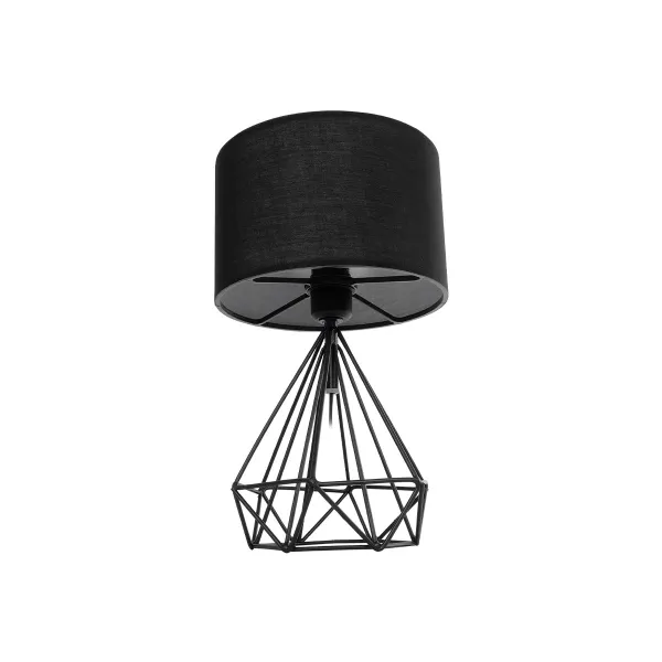 GLOBOSTAR® DIAMOND 204-0083 Μοντέρνο Επιτραπέζιο Φωτιστικό Πορτατίφ με Ντουί 1 x E27 AC 220-240V IP20 - Μαύρο - Μ24,5 x Π24,5 x Υ40cm