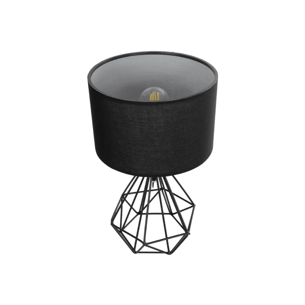 GLOBOSTAR® DIAMOND 204-0083 Μοντέρνο Επιτραπέζιο Φωτιστικό Πορτατίφ με Ντουί 1 x E27 AC 220-240V IP20 - Μαύρο - Μ24,5 x Π24,5 x Υ40cm