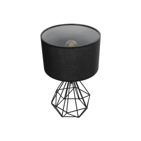 GLOBOSTAR® DIAMOND 204-0083 Μοντέρνο Επιτραπέζιο Φωτιστικό Πορτατίφ με Ντουί 1 x E27 AC 220-240V IP20 - Μαύρο - Μ24,5 x Π24,5 x Υ40cm