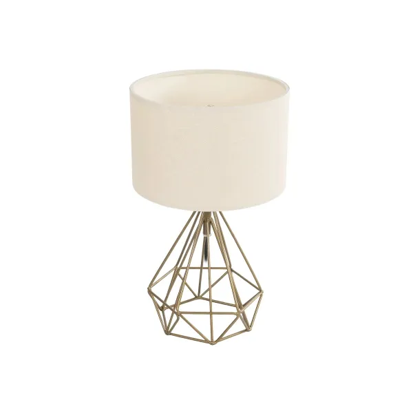 GLOBOSTAR® DIAMOND 204-0084 Μοντέρνο Επιτραπέζιο Φωτιστικό Πορτατίφ με Ντουί 1 x E27 AC 220-240V IP20 - Χρυσό & Μπεζ - Μ24,5 x Π24,5 x Υ40cm