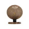 GLOBOSTAR® BOWL 204-0087 Μοντέρνο Επιτραπέζιο Φωτιστικό Πορτατίφ με Ντουί 1 x E27 AC 220-240V IP20 - Καφέ & Μπεζ - Μ22 x Π22 x Υ23cm