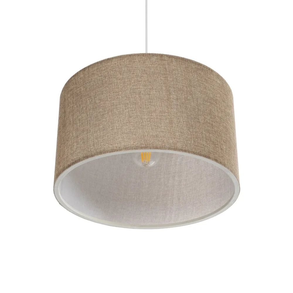 GLOBOSTAR® LOFTY 204-0090 Μοντέρνο Κρεμαστό Φωτιστικό Οροφής με Ντουί 1 x E27 AC 220-240V IP20 - Μπεζ - Μ37 x Π37 x Υ21cm