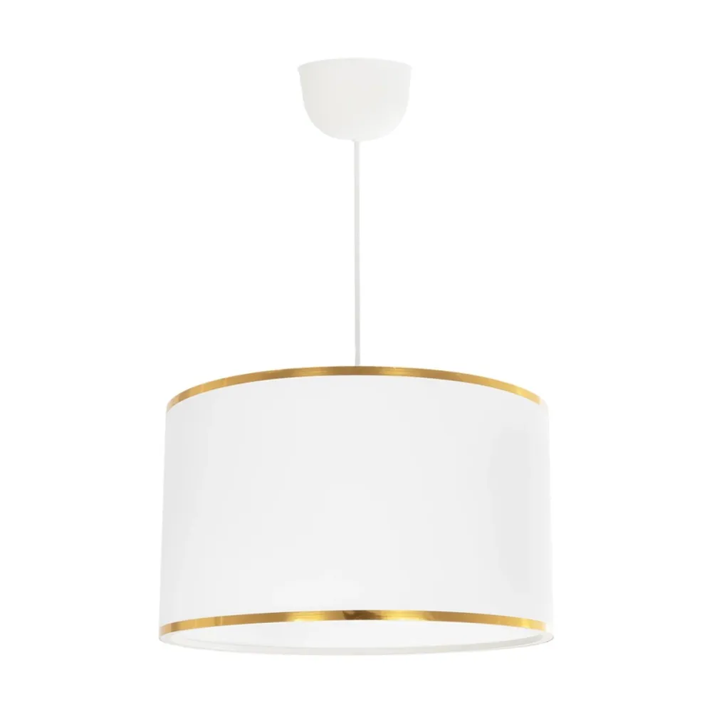 GLOBOSTAR® LOFTY 204-0091 Μοντέρνο Κρεμαστό Φωτιστικό Οροφής με Ντουί 1 x E27 AC 220-240V IP20 - Λευκό - Μ37 x Π37 x Υ21cm