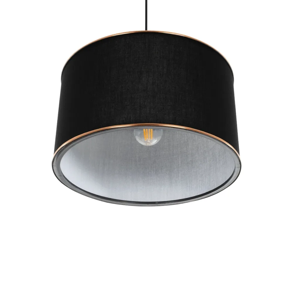 GLOBOSTAR® LOFTY 204-0092 Μοντέρνο Κρεμαστό Φωτιστικό Οροφής με Ντουί 1 x E27 AC 220-240V IP20 - Μαύρο - Μ37 x Π37 x Υ21cm
