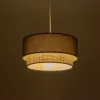 GLOBOSTAR® BIGGIE 204-0095 Μοντέρνο Κρεμαστό Φωτιστικό Οροφής με Ντουί 1 x E27 AC 220-240V IP20 - Γκρι & Μπεζ - Μ30 x Π30 x Υ17cm
