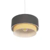 GLOBOSTAR® BIGGIE 204-0095 Μοντέρνο Κρεμαστό Φωτιστικό Οροφής με Ντουί 1 x E27 AC 220-240V IP20 - Γκρι & Μπεζ - Μ30 x Π30 x Υ17cm
