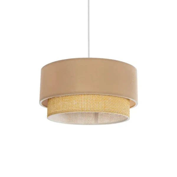 GLOBOSTAR® BIGGIE 204-0096 Μοντέρνο Κρεμαστό Φωτιστικό Οροφής με Ντουί 1 x E27 AC 220-240V IP20 - Μπεζ - Μ30 x Π30 x Υ17cm