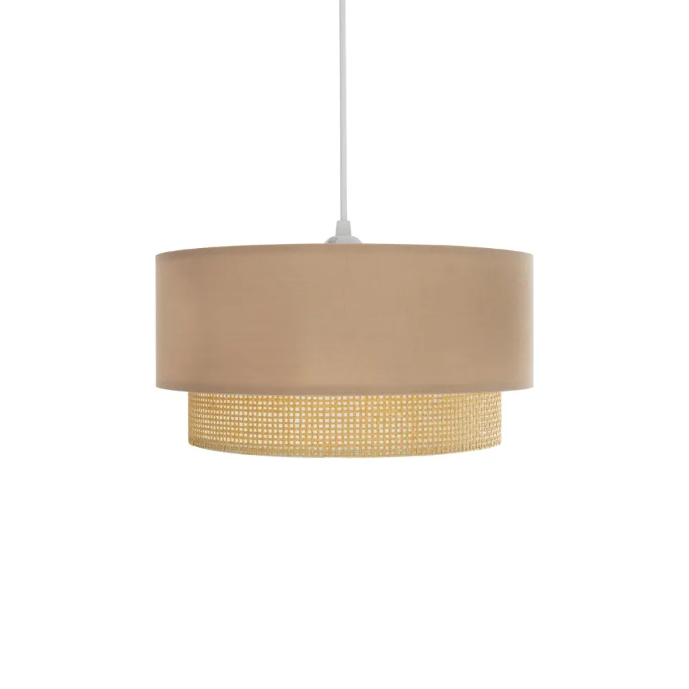 GLOBOSTAR® BIGGIE 204-0096 Μοντέρνο Κρεμαστό Φωτιστικό Οροφής με Ντουί 1 x E27 AC 220-240V IP20 - Μπεζ - Μ30 x Π30 x Υ17cm