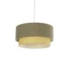 GLOBOSTAR® BIGGIE 204-0097 Μοντέρνο Κρεμαστό Φωτιστικό Οροφής με Ντουί 1 x E27 AC 220-240V IP20 - Λαδί & Μπεζ - Μ30 x Π30 x Υ17cm