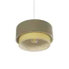GLOBOSTAR® BIGGIE 204-0097 Μοντέρνο Κρεμαστό Φωτιστικό Οροφής με Ντουί 1 x E27 AC 220-240V IP20 - Λαδί & Μπεζ - Μ30 x Π30 x Υ17cm