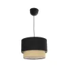 GLOBOSTAR® BIGGIE 204-0098 Μοντέρνο Κρεμαστό Φωτιστικό Οροφής με Ντουί 1 x E27 AC 220-240V IP20 - Μαύρο & Μπεζ - Μ30 x Π30 x Υ23,5cm