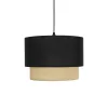 GLOBOSTAR® BIGGIE 204-0098 Μοντέρνο Κρεμαστό Φωτιστικό Οροφής με Ντουί 1 x E27 AC 220-240V IP20 - Μαύρο & Μπεζ - Μ30 x Π30 x Υ23,5cm