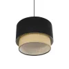 GLOBOSTAR® BIGGIE 204-0098 Μοντέρνο Κρεμαστό Φωτιστικό Οροφής με Ντουί 1 x E27 AC 220-240V IP20 - Μαύρο & Μπεζ - Μ30 x Π30 x Υ23,5cm