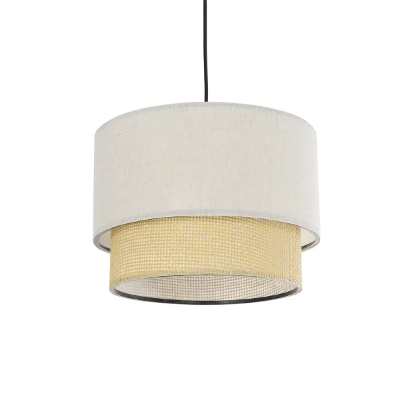 GLOBOSTAR® BIGGIE 204-0099 Μοντέρνο Κρεμαστό Φωτιστικό Οροφής με Ντουί 1 x E27 AC 220-240V IP20 - Μπεζ - Μ30 x Π30 x Υ23,5cm