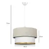 GLOBOSTAR® FOCUS 204-0100 Μοντέρνο Κρεμαστό Φωτιστικό Οροφής με Ντουί 1 x E27 AC 220-240V IP20 - Λευκό & Μπεζ - Μ30 x Π30 x Υ21cm