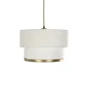 GLOBOSTAR® FOCUS 204-0100 Μοντέρνο Κρεμαστό Φωτιστικό Οροφής με Ντουί 1 x E27 AC 220-240V IP20 - Λευκό & Μπεζ - Μ30 x Π30 x Υ21cm