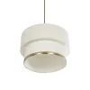 GLOBOSTAR® FOCUS 204-0100 Μοντέρνο Κρεμαστό Φωτιστικό Οροφής με Ντουί 1 x E27 AC 220-240V IP20 - Λευκό & Μπεζ - Μ30 x Π30 x Υ21cm