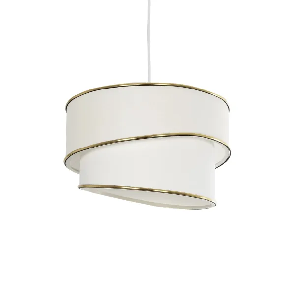 GLOBOSTAR® CYCLOP 204-0102 Μοντέρνο Κρεμαστό Φωτιστικό Οροφής με Ντουί 1 x E27 AC 220-240V IP20 - Μπεζ & Λευκό - Μ31 x Π31 x Υ24cm