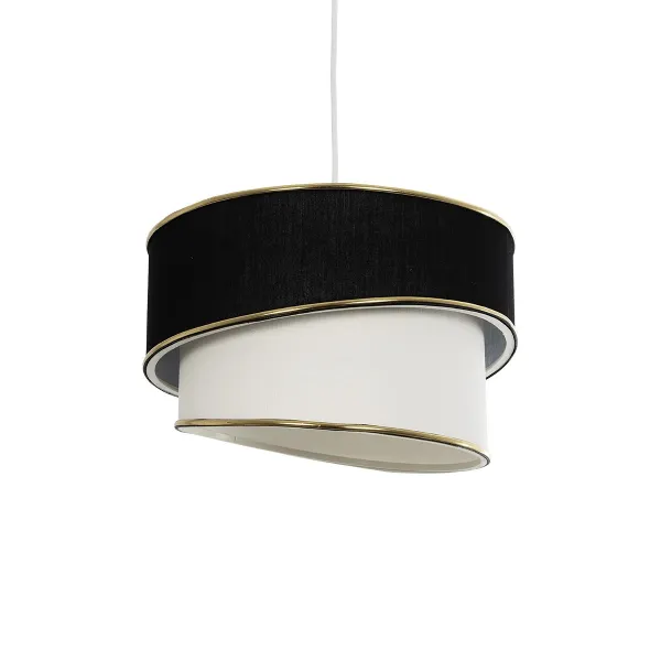 GLOBOSTAR® CYCLOP 204-0103 Μοντέρνο Κρεμαστό Φωτιστικό Οροφής με Ντουί 1 x E27 AC 220-240V IP20 - Μαύρο & Λευκό - Μ31 x Π31 x Υ21cm