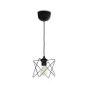 GLOBOSTAR® PATRICK 204-0109 Μοντέρνο Κρεμαστό Φωτιστικό Οροφής με Ντουί 1 x E27 AC 220-240V IP20 - Μαύρο - Μ14 x Π14 x Υ16cm