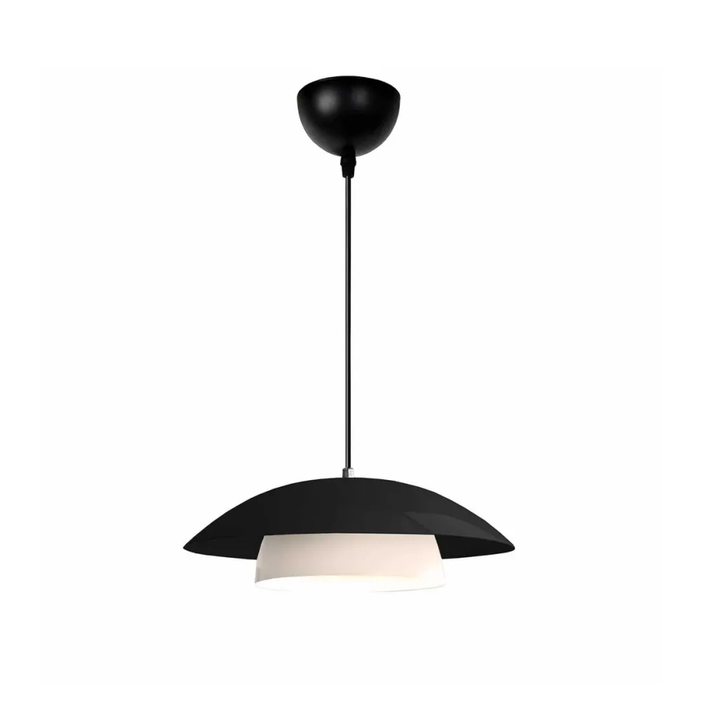GLOBOSTAR® AURA 204-0117 Μοντέρνο Κρεμαστό Φωτιστικό Οροφής με Ντουί 1 x E27 AC 220-240V IP20 - Μαύρο & Λευκό - Μ37 x Π37 x Υ14,5cm