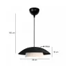 GLOBOSTAR® AURA 204-0117 Μοντέρνο Κρεμαστό Φωτιστικό Οροφής με Ντουί 1 x E27 AC 220-240V IP20 - Μαύρο & Λευκό - Μ37 x Π37 x Υ14,5cm