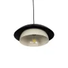 GLOBOSTAR® AURA 204-0117 Μοντέρνο Κρεμαστό Φωτιστικό Οροφής με Ντουί 1 x E27 AC 220-240V IP20 - Μαύρο & Λευκό - Μ37 x Π37 x Υ14,5cm