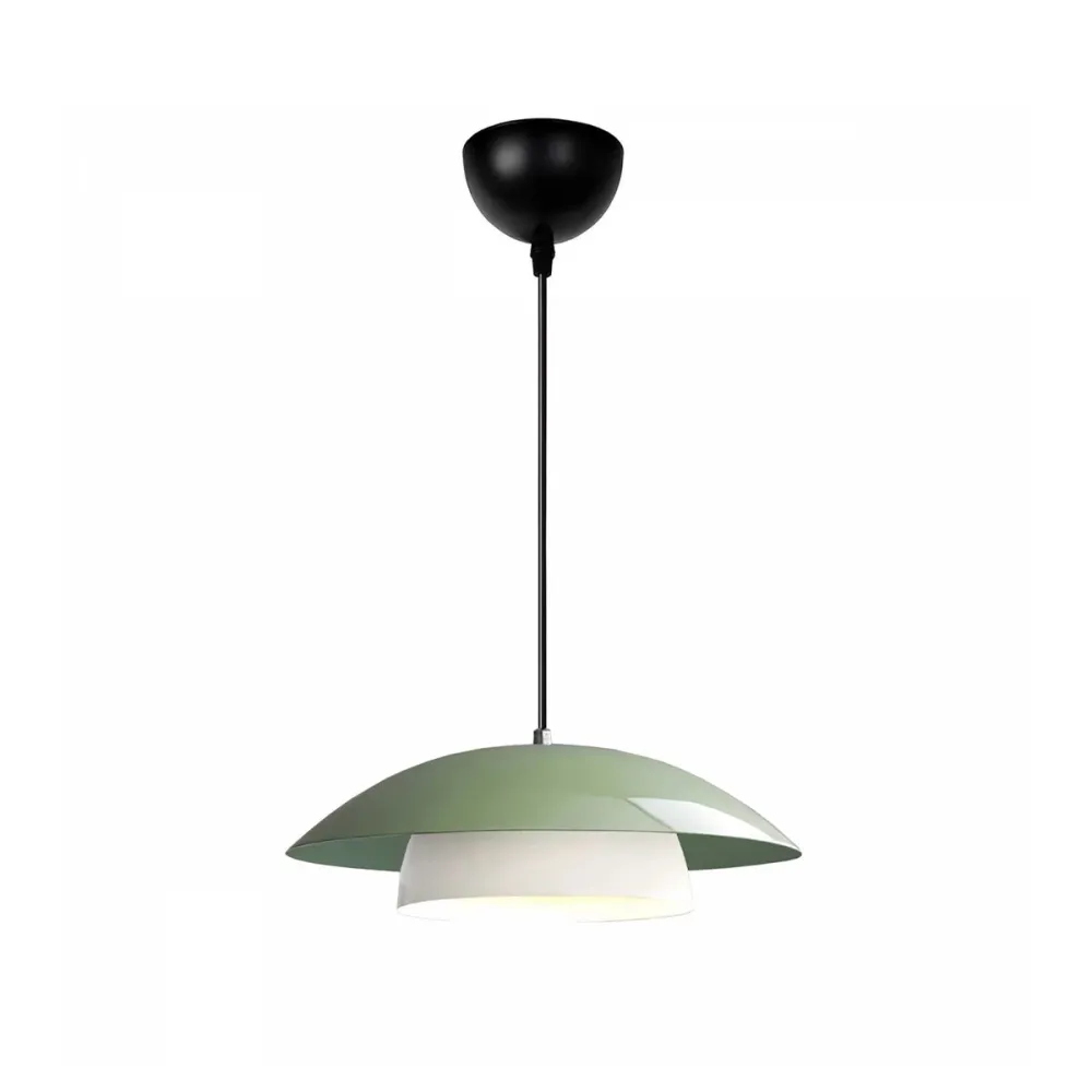 GLOBOSTAR® AURA 204-0119 Μοντέρνο Κρεμαστό Φωτιστικό Οροφής με Ντουί 1 x E27 AC 220-240V IP20 - Πράσινο & Λευκό - Μ31 x Π31 x Υ27cm
