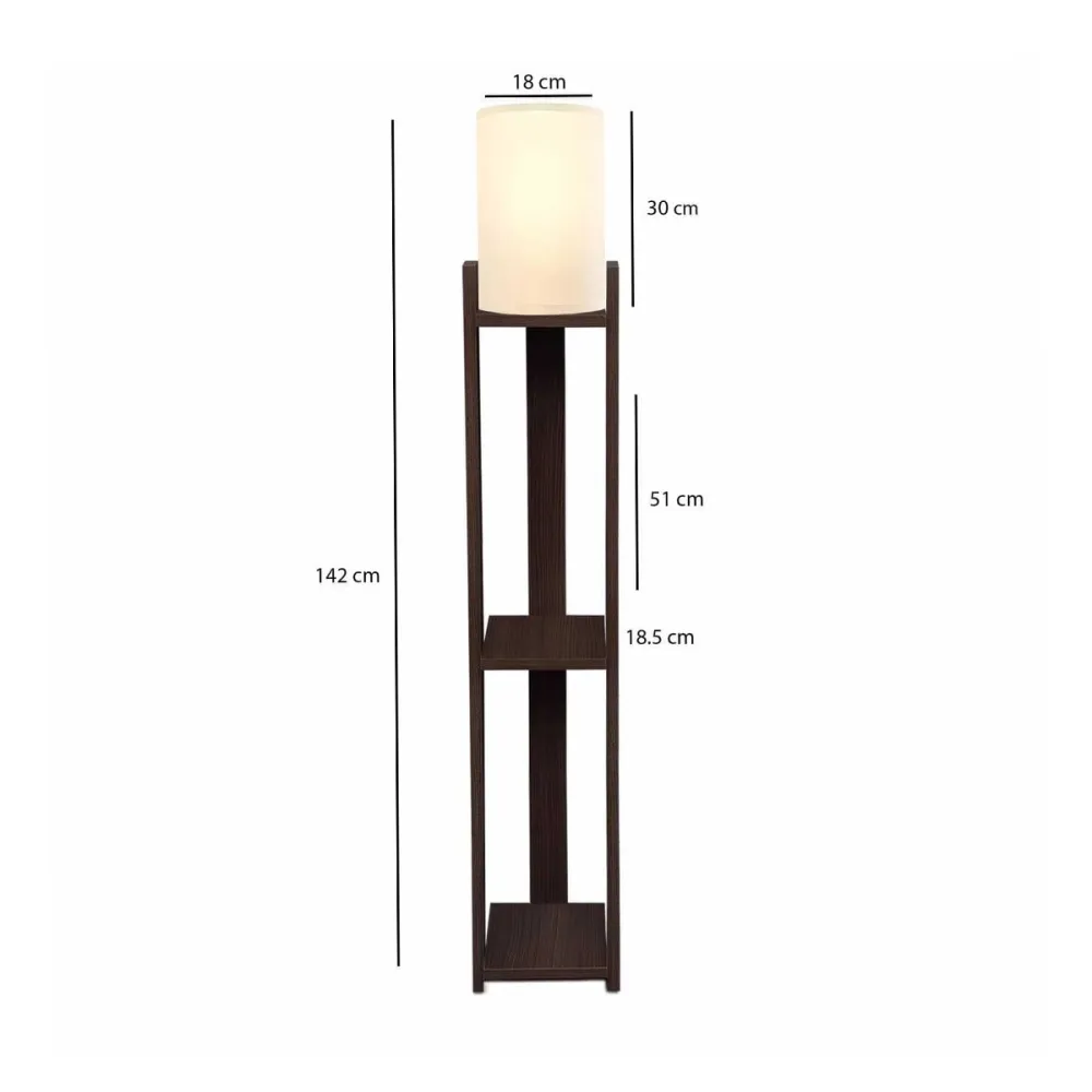 GLOBOSTAR® VENTORA 204-0126 Μοντέρνο Επιδαπέδιο Φωτιστικό με Ντουί 1 x E27 AC 220-240V IP20 - Καφέ & Μπεζ - Μ20 x Π20 x Υ142cm