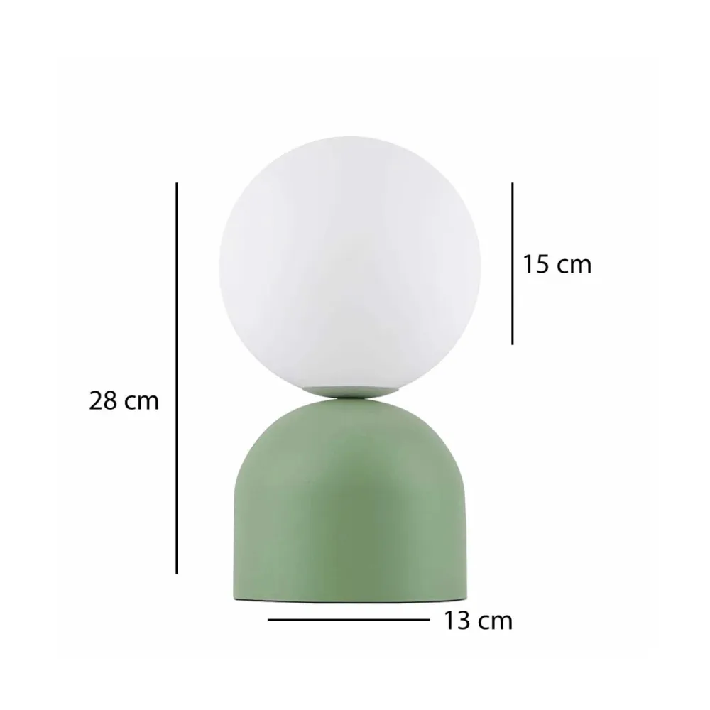 GLOBOSTAR® MAGIC 204-0130 Μοντέρνο Επιτραπέζιο Φωτιστικό Πορτατίφ με Ντουί 1 x E14 AC 220-240V IP20 - Πράσινο & Λευκό - Μ15 x Π15 x Υ28cm