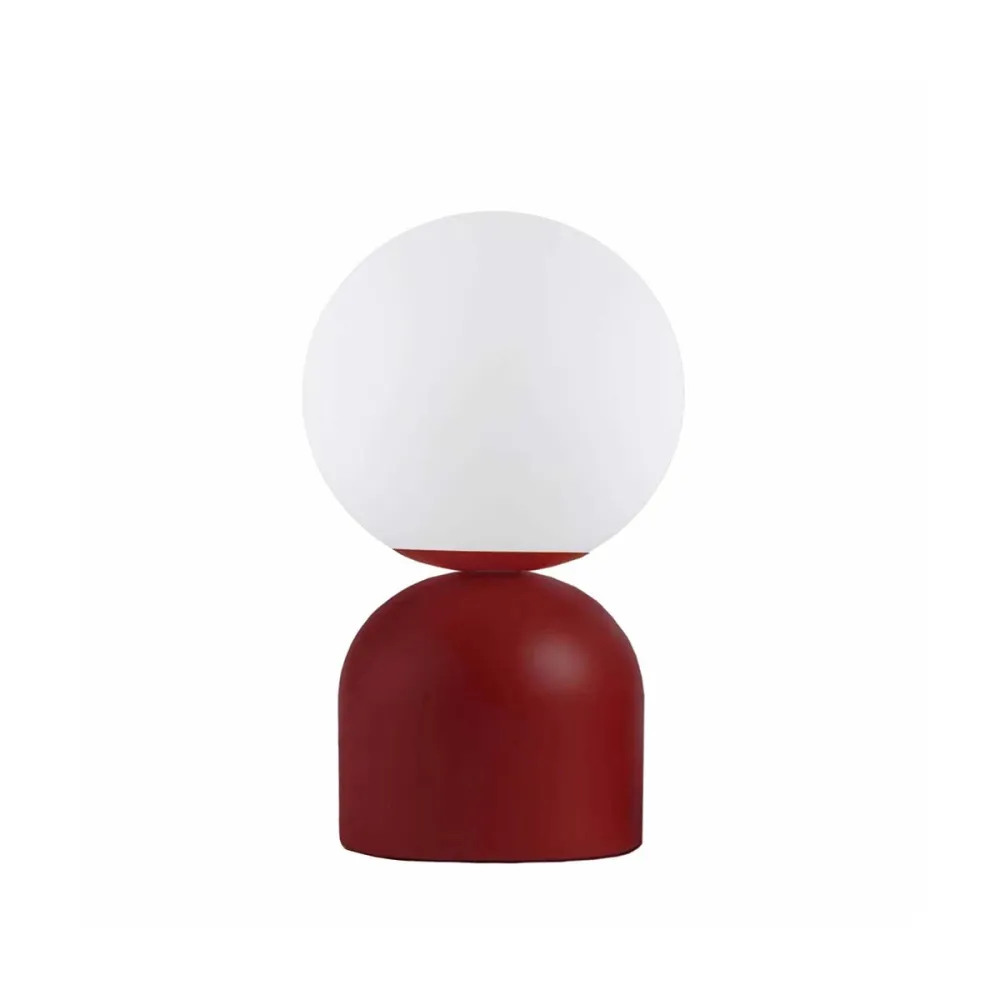 GLOBOSTAR® MAGIC 204-0135 Μοντέρνο Επιτραπέζιο Φωτιστικό Πορτατίφ με Ντουί 1 x E14 AC 220-240V IP20 - Κόκκινο & Λευκό - Μ15 x Π15 x Υ28cm