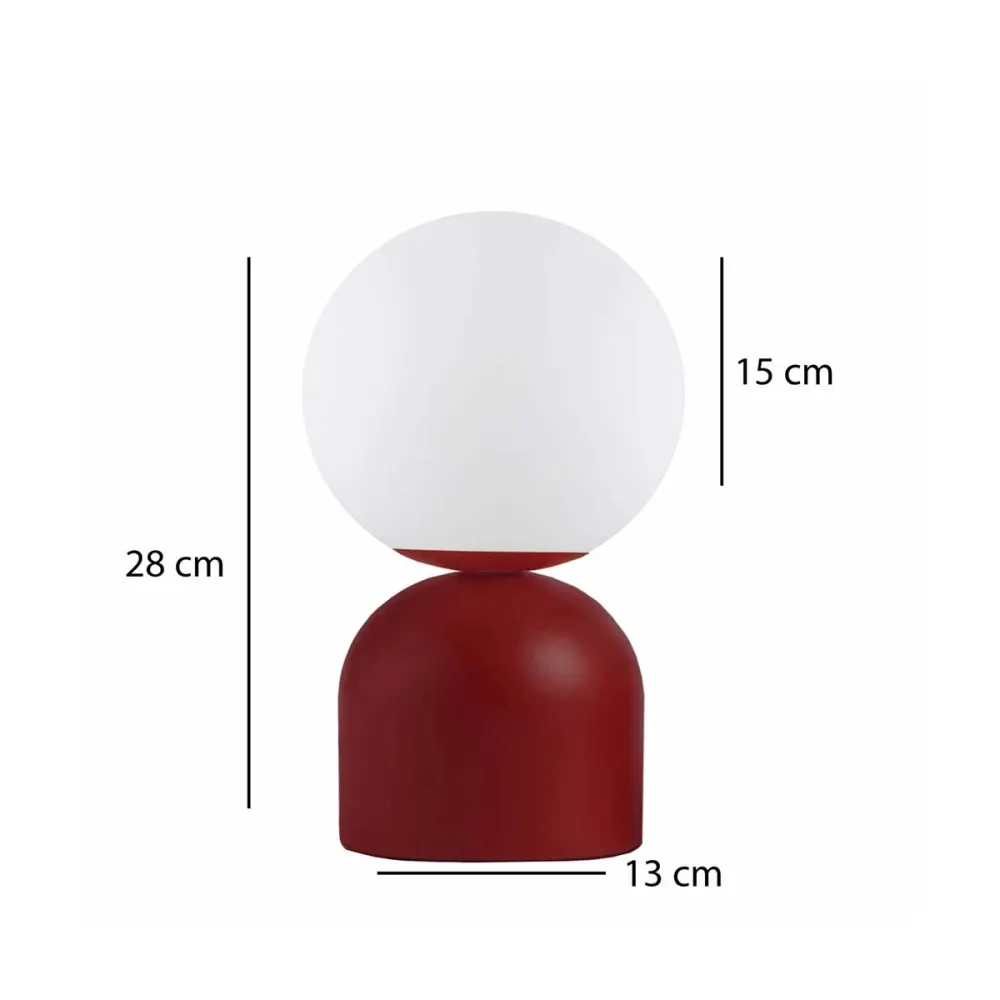 GLOBOSTAR® MAGIC 204-0135 Μοντέρνο Επιτραπέζιο Φωτιστικό Πορτατίφ με Ντουί 1 x E14 AC 220-240V IP20 - Κόκκινο & Λευκό - Μ15 x Π15 x Υ28cm