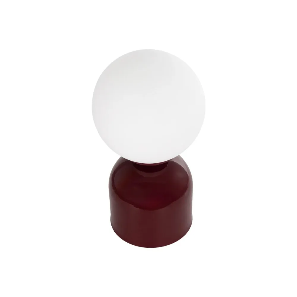 GLOBOSTAR® MAGIC 204-0135 Μοντέρνο Επιτραπέζιο Φωτιστικό Πορτατίφ με Ντουί 1 x E14 AC 220-240V IP20 - Κόκκινο & Λευκό - Μ15 x Π15 x Υ28cm