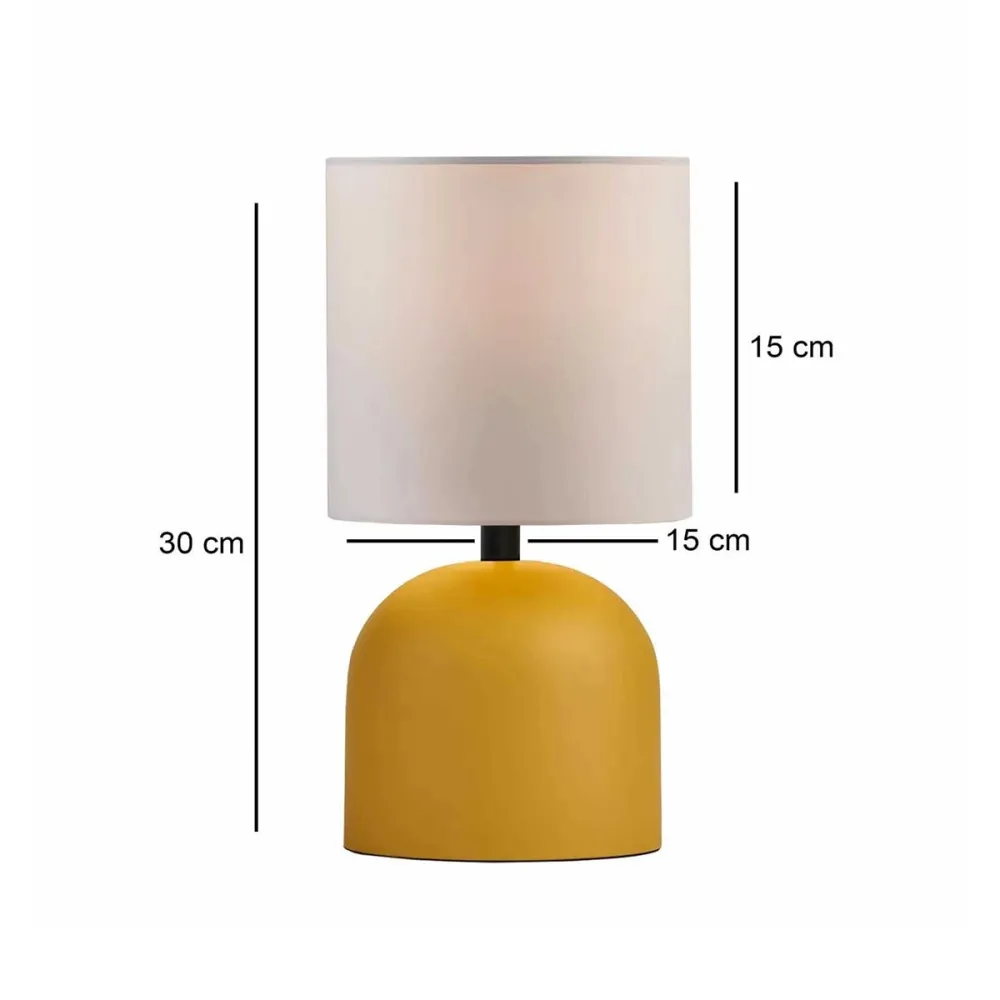 GLOBOSTAR® LOREN 204-0137 Μοντέρνο Επιτραπέζιο Φωτιστικό Πορτατίφ με Ντουί 1 x E14 AC 220-240V IP20 - Κίτρινο & Μπεζ - Μ15,5 x Π15,5 x Υ33cm