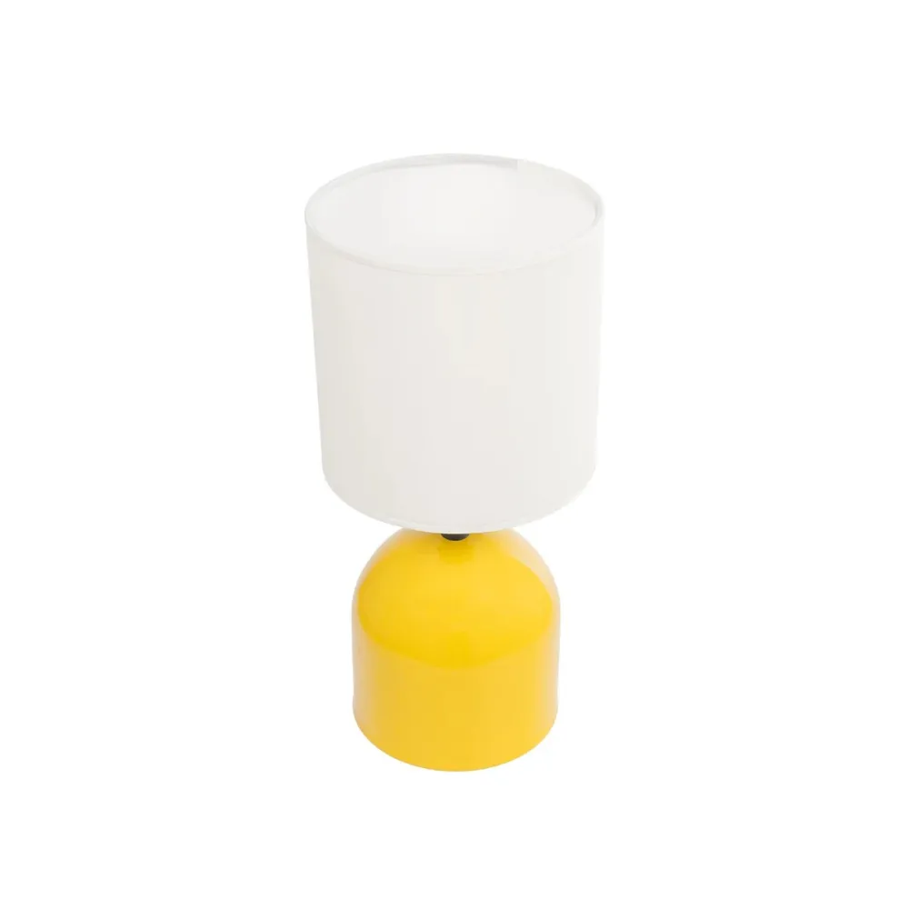 GLOBOSTAR® LOREN 204-0137 Μοντέρνο Επιτραπέζιο Φωτιστικό Πορτατίφ με Ντουί 1 x E14 AC 220-240V IP20 - Κίτρινο & Μπεζ - Μ15,5 x Π15,5 x Υ33cm