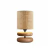 GLOBOSTAR® KLOO 204-0143 Boho Επιτραπέζιο Φωτιστικό Πορτατίφ με Ντουί 1 x E14 AC 220-240V IP20 - Καφέ & Μπεζ - Μ15 x Π15 x Υ35cm