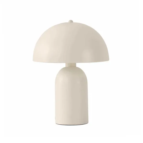 GloboStar® GASCO 204-0149 Μοντέρνο Eπιτραπέζιο Φωτιστικό Μονόφωτο 1 x E27 IP20 Μπεζ Μέταλλο - Μ25 x Π25 x Υ35cm