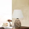GLOBOSTAR® LISBON 204-0150 Vintage Επιτραπέζιο Φωτιστικό Πορτατίφ με Ντουί 1 x E27 AC 220-240V IP20 - Καφέ & Μπεζ - Μ22 x Π22 x Υ30cm