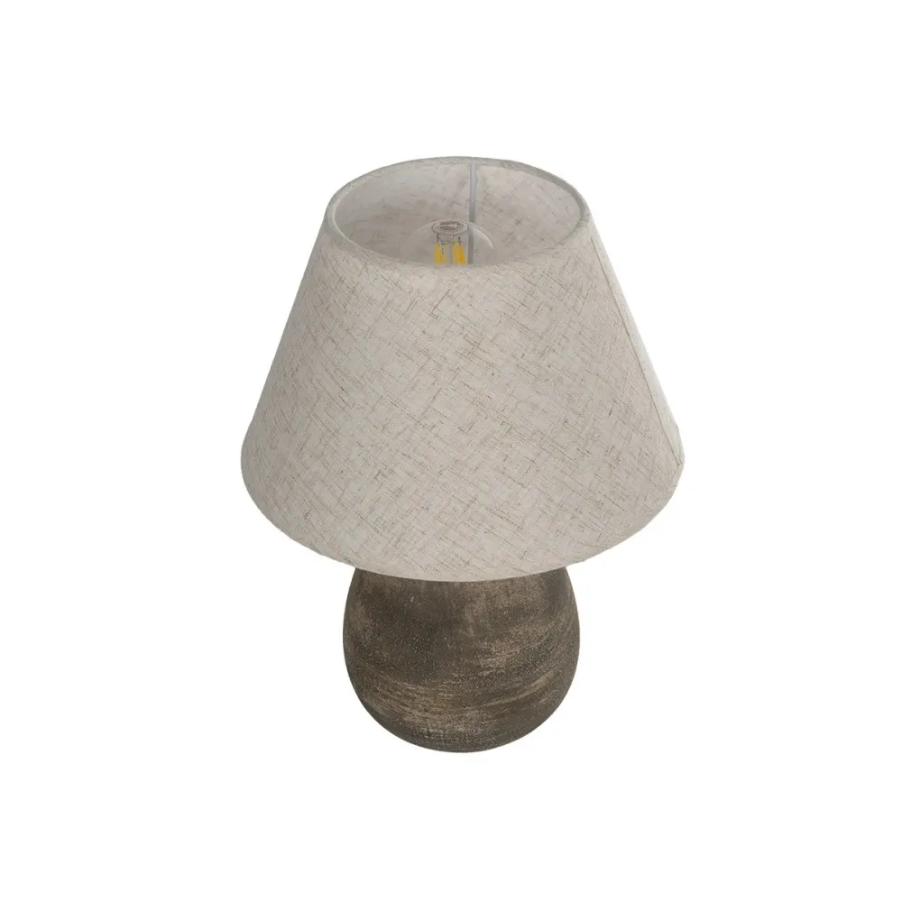 GLOBOSTAR® LISBON 204-0150 Vintage Επιτραπέζιο Φωτιστικό Πορτατίφ με Ντουί 1 x E27 AC 220-240V IP20 - Καφέ & Μπεζ - Μ22 x Π22 x Υ30cm